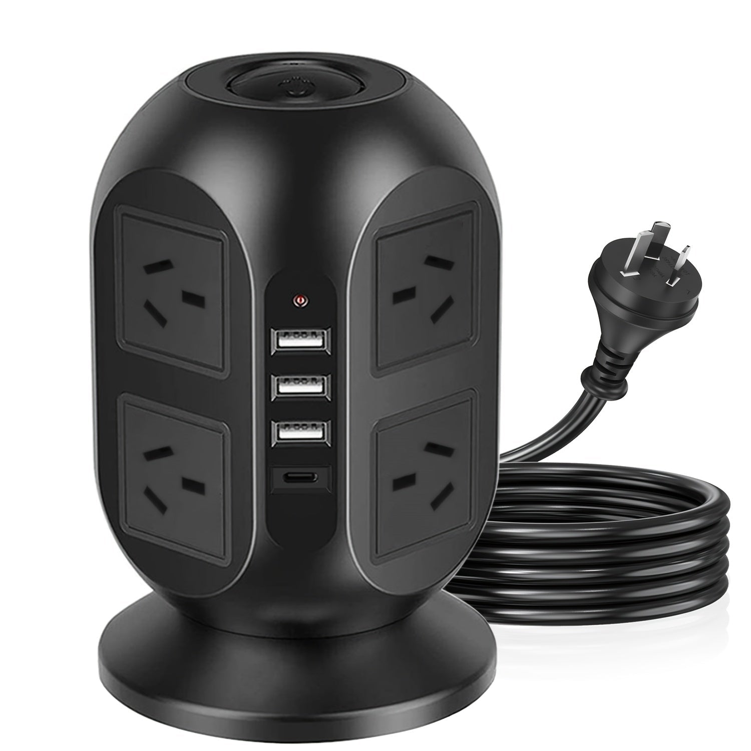 12-in-1 Tower Power Strip with USB-0