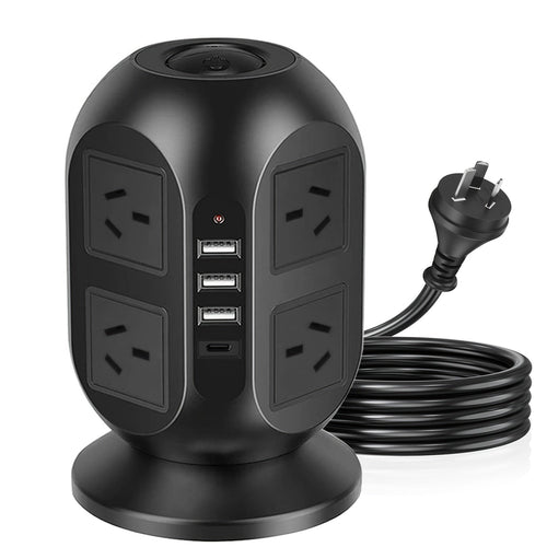 12-in-1 Tower Power Strip with USB-0